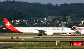 Embraer E195-E2(HB-AZL) Helvetic AirwaysLX1349 Warschau – Zürich